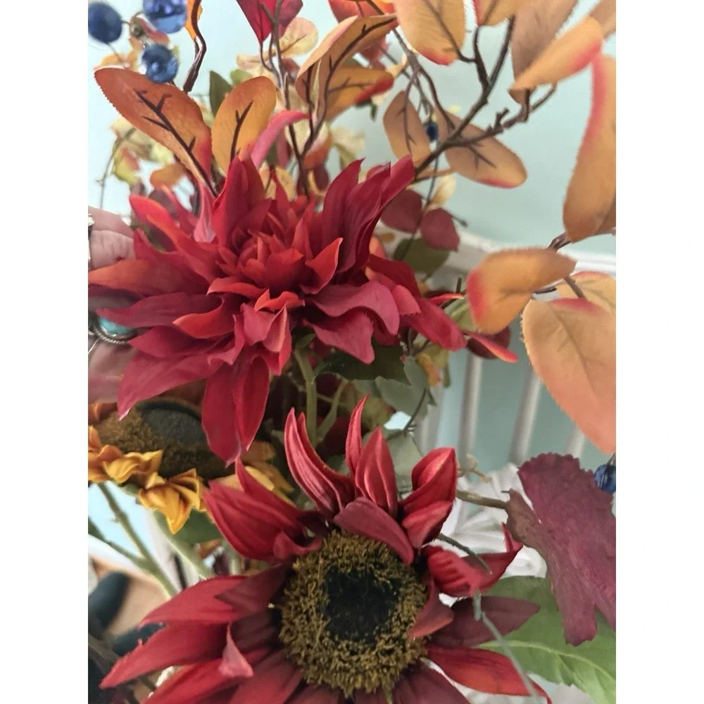 Pier One‎ Imports Faux Autumn Flower Sunflowers Leaves Big Lot